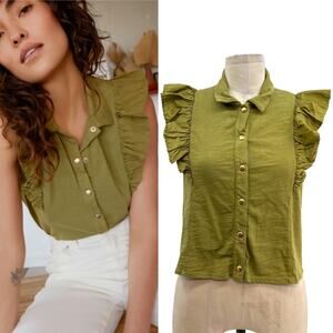 Nation LTD Olive Ruffle Sleeve Blouse